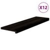 vidaXL Treppenstufen 12 Stk. Braun-Schwarz 90x25x2 cm Massivholz Eiche