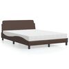 vidaXL Bett mit Matratze "Dover" Braun 120x200 cm Kunstleder
