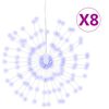 vidaXL Weihnachtsbeleuchtungen Feuerwerk 8 Stk. 140 LEDs Blau 17 cm