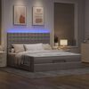 vidaXL Ottoman-Bett mit Matratze & LEDs Taupe 180x200 cm Stoff