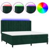vidaXL Boxspringbett mit Matratze & LED Dunkelgr&uuml;n 200x200 cm Samt