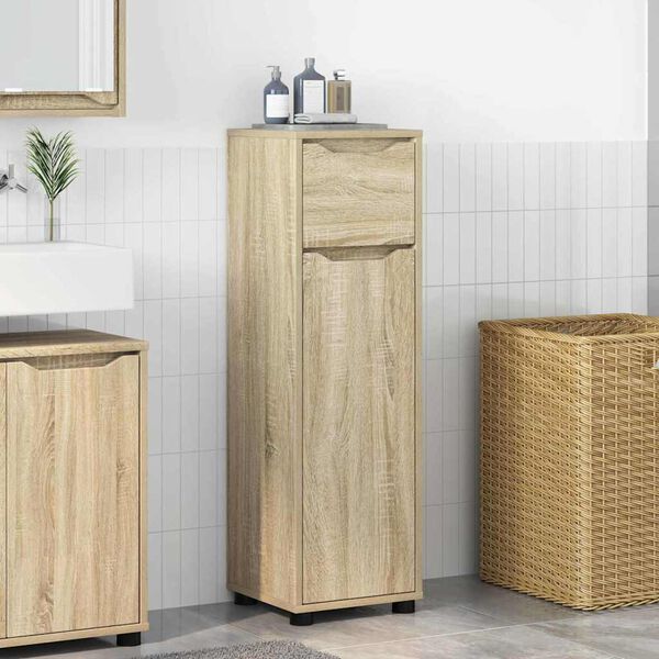 vidaXL Badezimmerschrank Sonoma-Eiche 30,5 x 30 x 101 cm Holzwerkstoff