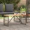 vidaXL Tisch f&uuml;r Outdoor Grau 80 x 40 x 40 cm Stahl und Poly Rattan