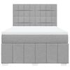 vidaXL Boxspringbett mit Matratze Hellgrau 140x200 cm Stoff