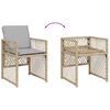 vidaXL 9-tlg. Garten-Essgruppe mit Kissen Beige Poly Rattan