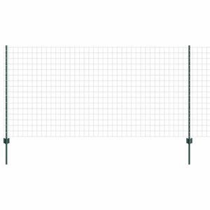 vidaXL Euro-Zaun mit Pfosten 10 x 1,2 m PVC-beschichteter Stahl Gr&uuml;n