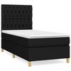 vidaXL Boxspringbett mit Matratze Schwarz 100x200 cm Stoff