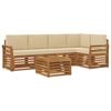 vidaXL Outdoor-Sofagarnitur 6 stk. Natur und Beige Polyester
