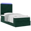 vidaXL Ottoman-Bett mit Matratzen & LEDs Dunkelgr&uuml;n 80x200 cm Samt