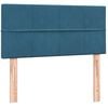 vidaXL Boxspringbett mit Matratze Dunkelblau 80x220 cm Samt