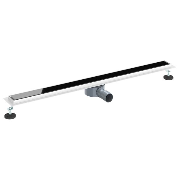 vidaXL Duschabfluss mit Glash&uuml;lle und 360&deg; Siphon Schwarz 100 cm