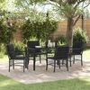 vidaXL Garten Essgruppe mit Kissen 5 pcs Schwarz Poly-Rattan