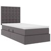 vidaXL Bett mit Stauraum und LED mit LED Grau 90 x 200 cm Kunstleder