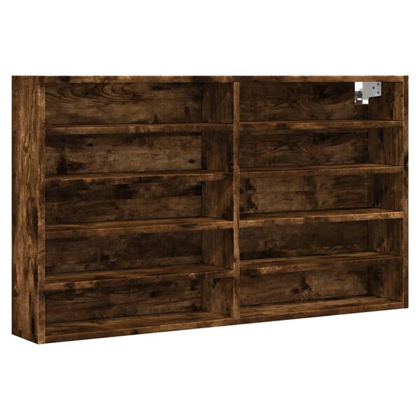vidaXL Vitrinenschrank Räuchereiche 100x15x58 cm Holzwerkstoff