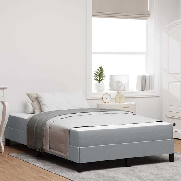 vidaXL Boxspringbett mit Matratze Hellgrau 120 x 190 cm Stoff
