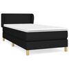 vidaXL Boxspringbett mit Matratze Schwarz 90x190 cm Stoff