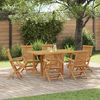 vidaXL Garten Essgruppe 7 pcs Braun 150 x 90 x 75 cm Massivholz Teak