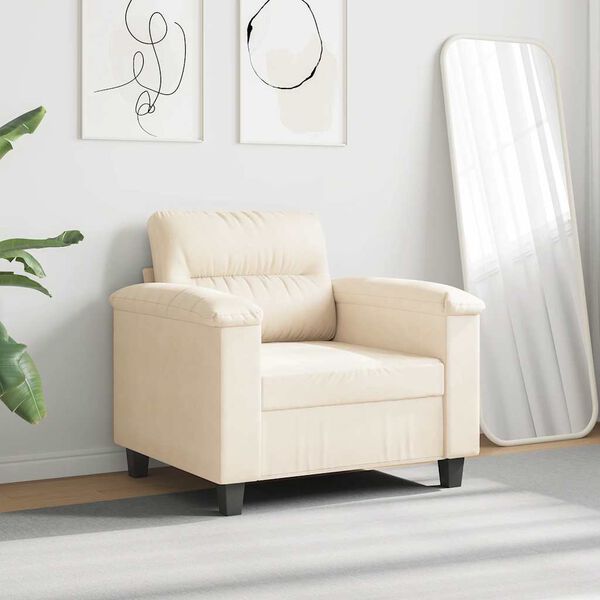 vidaXL Sessel Beige 60 cm Mikrofasergewebe