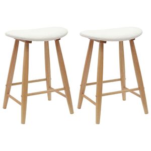 vidaXL Esszimmerst&uuml;hle 2 stk. Massives Gummiholz Natur 46 x 37 x 63 cm
