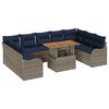 vidaXL Garten-Sofa-Set 10 stk. 9-Sitzanzahl Grau und Marineblau