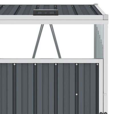 vidaXL Mülltonnenbox für 2 Mülltonnen Grau 143×81×121 cm Stahl