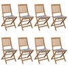 vidaXL Klappbare Gartenst&uuml;hle 8 Stk. mit Kissen Massivholz Akazie