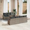vidaXL Gartensofa-set mit Kissen 8 pcs Grau Poly-Rattan