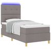 vidaXL Boxspringbett mit Matratze mit Kopfteil Taupe 80 x 200 cm Stoff