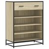 vidaXL Schuhschrank Sonoma Eiche 75x38x97,5 cm Holzwerkstoff Metall