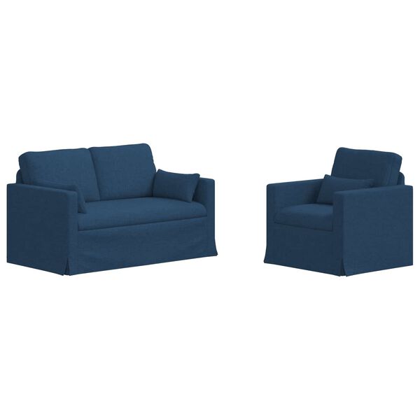 vidaXL Sofa 2 pcs Blau 139 x 78 x 80 cm Stoff
