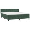 vidaXL Boxspringbett mit Matratze Dunkelgr&uuml;n 180x200 cm Samt