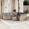 vidaXL 10-tlg. Garten-Sofagarnitur mit Kissen Beige Poly Rattan
