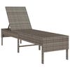 vidaXL Sonnenliege mit Auflage Grau 55x200x44 cm Poly Rattan