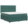 vidaXL Boxspringbett mit Matratze Dunkelgr&uuml;n 160 x 200 cm Samt