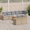 vidaXL Gartensofa-set mit Kissen 9 pcs Beige Poly-Rattan