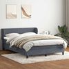 vidaXL Boxspringbett mit Matratze Dunkelgrau 160x220 cm Samt