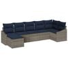 vidaXL Garten-Sofa-Set 7 pcs Grau und Marineblau Poly-Rattan