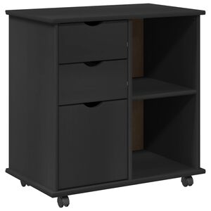 vidaXL Rollschrank 63,5 x 39 x 65,5 cm Massivholz Kiefer Schwarz