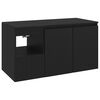 vidaXL Badezimmerm&ouml;bel-Set 2 stk. Schwarz Holzwerkstoff