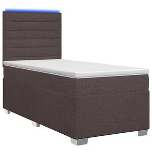 vidaXL Boxspringbett mit Matratze Dunkelbraun 80 x 200 cm Stoff