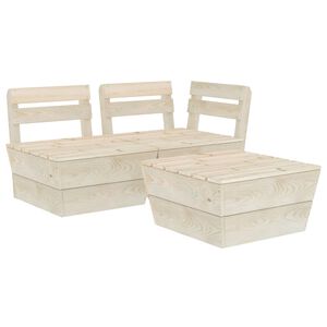 vidaXL 3-tlg. Garten-Paletten-Lounge-Set Imprägniertes Fichtenholz