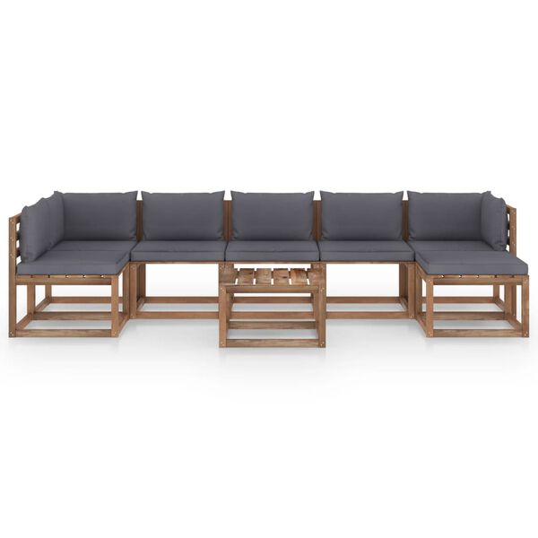 vidaXL 8-tlg. Garten-Lounge-Set mit Kissen in Anthrazit