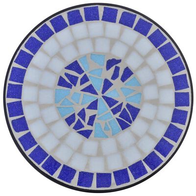 vidaXL Beistelltisch Mosaik Blau und Weiß