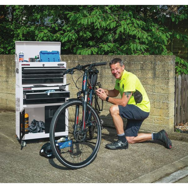 Draper Tools Werkzeugschrank und Werkzeugtruhe 61,6&times;33&times;99,8 cm Wei&szlig;