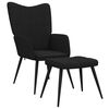 vidaXL Relaxsessel mit Hocker Schwarz Stoff