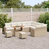vidaXL Gartensofa-set mit Kissen 13 pcs Beige und Creme Poly-Rattan