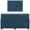 vidaXL Boxspringbett mit Matratze Dunkelblau 120x200 cm Samt