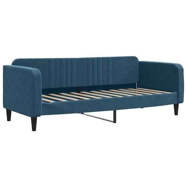 vidaXL Tagesbett Ausziehbar mit Schubladen Blau 80x200 cm Samt