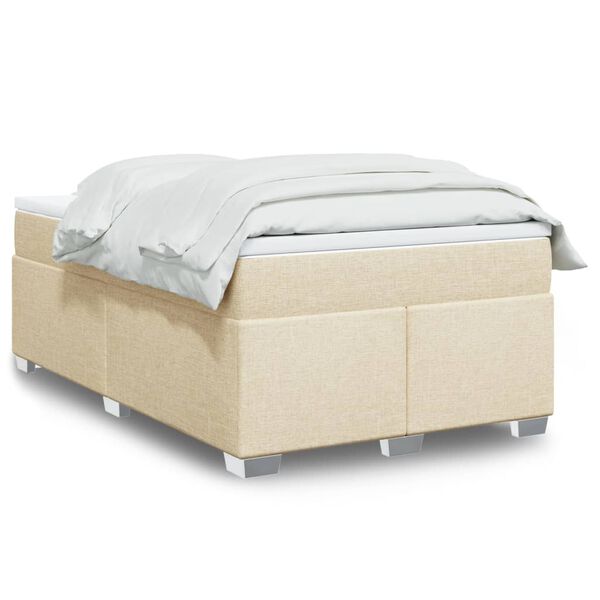 vidaXL Boxspringbett mit Matratze Creme 120x190 cm Stoff