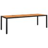 vidaXL Gartentisch 250x100x75 cm Akazienholz und Poly Rattan Schwarz